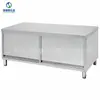 Bancada de Aço Inoxidável para Cozinha Mesa de Operação de Cozinha Porta de Correr Mesa de Carga Armazenamento Doméstico Comercial Armário de Armazenamento