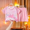 Pijama Infantil Verão Manga Curta Meninos Fino Fofo Princesa Crianças Médias e Grandes Meninas Desenho Animado Pijama Conjunto de Roupas para Casa