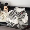2026 Novo Conjunto Infantil Meninos Estiloso Casual Estilo Coreano Manga Longa Esportivo Primavera e Outono Gola Redonda Moletom com Desenho Conjunto