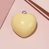 Pingente grande em resina brilhante em formato de coração de macaron, acessório para celular, grampo de cabelo e outros acessórios de cabelo.