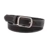 Cinturón de Mujer Personalizado Doble Línea de Gama Alta Simple Versátil Decorativo Cinturón para Pantalones Venta al por Mayor Transfronteriza Hebilla de Pin Cinturón Negro para Mujer