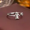 Anillo de Plata de Ley 925 100 Apellidos Familiares Apellido Familiar Anillo para Mujer Nuevo Amor Diseño de Nicho Sentido Anillo de Dedo Abierto Todo-partido Regalo