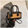 Bolso Pequeño Cuadrado Retro Simple, Bolso Cruzado, Bolso de Hombro Nuevo de Moda para Mujer, Bolso de Mano Informal con Retazos, Comercio Exterior Transfronterizo