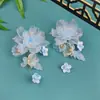 2026 Verão Design Original Estilo Antigo Flor de Seda Feita à Mão Grampo de Cabelo Hanfu Azul Acessório de Cabelo Flor para Maquiagem Doce Estilização Permanente