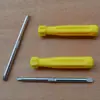 Destornillador Amarillo Herramienta Pequeña Doble Uso Mini Destornillador 4.8*12 Doble Punta Plano Phillips Torx Destornillador Venta al por Mayor