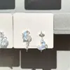 ¡Esperando con ansias el verano! Pendientes de estrella y luna azul con diseño de nicho, pendientes transparentes, joyas de tesoros para mujeres.