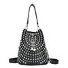 Bolso Cubo Punk con Remaches Transfronterizo para Mujer, Gama Alta, Elegante, Diseño de Nicho, Bolso de Mano, Bolso de Hombro, Bolso Cruzado