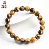 Beibeifu Cristal Ojo de Tigre Amarillo Natural Cuentas Redondas Pulsera Facetada Piedra Ojo de Tigre Amarillo Cuerda de Mano Facetada Mayoreo
