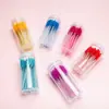 Cepillos para pestañas desechables de botella transfronterizos con mangos de cristal, cepillos en espiral, cepillos de colores para extensión de pestañas, herramientas de belleza, empaquetados individualmente