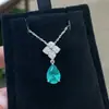 Xiaohongshu Transmissão Ao Vivo Venda Quente Gota de Água Paraíba Cultivada 2 Quilates Colar Brincos Simples Prata de Lei S925 Banhado a Ouro
