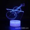 Luz de noche 3D serie Guitarra Violín dedicada transfronteriza lámpara de mesa colorida con control remoto táctil luz LED regalo creativo