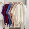 Chal Qipao para Mujer, Nuevo Estilo 2026, Adecuado para Habitaciones con Aire Acondicionado y Oficinas, Tejido Estilo Étnico con Borlas, Capa en Capas
