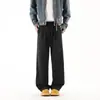 Pantalones Deportivos de Algodón Estilo Americano para Hombre, Temporada de Primavera, Tela Cepillada de Alto Gramaje, Corte Recto Ajustado