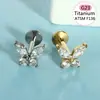Joias para Piercing de Lábio e Unha de Lábio em Liga de Titânio G23 Argola de Lábio Flor de Unha de Lábio Joias para Lábio Joias com Rosca Interna Brincos de Liga de Titânio