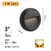 Luminária de Piso Montada na Superfície para Exterior, Luz de Degrau, Luz de Rampa, Luminária Downlight Circular, Luminária Lateral de Parede para Corredor e Passagem, Carcaça de Alumínio Fundido