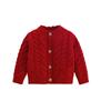 Ropa infantil de otoño e invierno, nuevo suéter rojo de punto para niñas, suéter de cereza, falda esponjosa para bebé, falda tutú