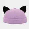 Estilo Japonês Nova Chegada Fofo Versátil Orelhas de Gato Chapéu Melão Chapéu de Beanie Domo Yupi Verão Feminino Estilo Coreano Chapéu de Proprietário da Moda