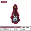 Parche Bordado de Tela con Cabeza de Calavera Fantasma Guitarra de Rock Insignia Parche de Banda de Rock Estilo Punk Blanco y Negro Parche Parche