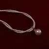 Collar de Perlas de Imitación de Alto Brillo Shijia para Mujer Doble Capa Alrededor de Perlas Pequeñas Gota de Agua Cadena para Clavícula Tipo Mismo que Blogger Famoso en Internet