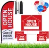 Letrero Popular de Venta de Casas Abiertas Transfronterizo Señalización de Jardín Letrero Rojo Personalizado Señal Indicadora de Dirección de Flecha