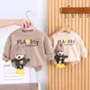 Traje grueso para niño bebé otoño e invierno conjunto de dos piezas forrado de vellón ropa de bebé estilo occidental para bebé nuevo invierno para niños