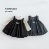 Vestido acolchado de lunares para niña, vestido chaleco grueso de invierno con lazo para bebé niña, vestido de invierno para niños, zdq6530