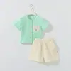 Bebés Niños y Niñas de 1-3 Años Set Transpirable de Gasa de Algodón Puro Ropa de Casa de Manga Corta Fina para Bebés Verano y Otoño