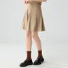 Elegante e composto~ Saia plissada de caxemira, saia curta de corte A emagrecedora para mulheres baixinhas, saia de malha, novo modelo 2026