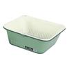 Cesta Drenante de Camada Dupla, Cesta Plástica para Lavar Frutas e Vegetais com Tampa, Cesta de Gotejamento, Bacia Transfronteiriça de Cozinha para Lavar Vegetais, Ferramenta de Drenagem