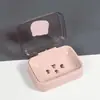 Caixa de sabonete simples e elegante com tampa, dreno de água, portátil, adequada para dormitórios estudantis, banheiros e uso doméstico