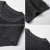 Camiseta de Punto Tipo Lino Lyocell de Manga Corta Verano Moderna Simple para el Trabajo Textura Rayas Camiseta para Hombre Elástica En Stock