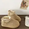 Botas de nieve populares retro de suela gruesa para mujer, nuevo estilo de invierno 2026, zapatos afelpados y engrosados, mocasines cálidos para estudiantes para mujer