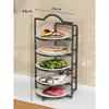 Estante de Almacenamiento de Platos de Cocina Estante de Preparación de Alimentos de Múltiples Niveles Estante de Almacenamiento de Platos Multifuncional Artefacto Plato para Sobras