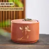 Bote de Arcilla Púrpura para Té con Tapa, Tamaño Pequeño, Sellado, Almacenamiento a Prueba de Humedad para Té Pu-Erh, Empaque de Té para Uso Doméstico