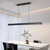 Luminária pendente linear longa para restaurante sala de jantar balcão de bar designer minimalista mesa de jantar iluminação moderna simples estúdio nórdico