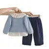 2026 Nuevo Conjunto para Niñas Ropa de Otoño Elegante Bebé Casual Primavera y Otoño Cárdigan de Punto para Niños Conjunto de Tres Piezas Venta al por Mayor