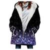 Gabardina de invierno para mujer, nueva 2023, gruesa, de imitación de cordero, estilo europeo y americano, con costuras florales, venta al por mayor, con capucha