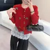 Estilo Delicado e Doce, Cardigã de Tricô com Laço e Dois Botões, Novo Estilo para o Início da Primavera, Suéter de Alta Qualidade, Elegante e Versátil