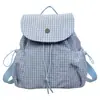 Mochila xadrez moderna e fresca para mulheres, novo estilo 2026, grande capacidade, estilo preppy, mochila casual, mochila estudantil leve