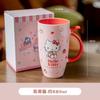 Caneca de Grande Capacidade Sanrio Kulomi Copo de Cerâmica Criativo com Tampa e Canudo para Mulheres Casal Doméstico Xícara de Café