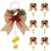 Juego de 6 Lazos de Piña de Navidad, Decoraciones Navideñas de Terciopelo Rojo y Cuadros Rojos y Negros, Decoraciones para Guirnaldas de Árbol de Navidad