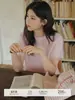 Zhenqi Ropa Especial/Cachemira de Seda Lana Único y Hermoso Suéter Delgado de Punto de Manga Corta para Mujer en Otoño