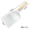 Espátula Plana Grande con Mango de Madera, Espátula Engrosada de Acero Inoxidable para Parrilla, Herramienta para Barbacoa para Vendedores Ambulantes, Filete, Pizza y Teppanyaki