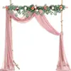 Cortinas de Boda de Arco de Gasa Evento de Boda en el Césped Decoración Exterior Cortinas Colgantes Arrangement de Caminos de Mesa Fantasía Transfronteriza