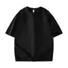 230g Comércio Exterior Transfronteiriço Tamanho Europeu Roupa Estampada Pod Cor Sólida Camiseta Manga Curta Estilo Americano Marca de Moda Masculina Uniforme de Classe Camiseta