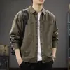 Camisa Jeans Lavada Degradê Masculina Primavera Americana Solta com Bolso Masculina Retrô Manga Longa Jaqueta Tendência