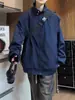 Chaqueta Elegante Azul Marino para Hombre de Primavera y Otoño, Chaqueta Estilo Piloto Americano Scimitar con Cuello Alto y Características de Triple Protección