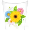 Mm147 Flores de Primavera Girasol Mariposa Vajilla de Cumpleaños para 8 Personas Juego de 4 Piezas Plato de Papel Vaso de Papel