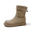 Botines Gruesos de Lana de Cordero Calentitos con Plataforma de 6 cm para Mujer para Usar Afuera 2025 Nuevos Casual Versátiles con Cremallera Lateral Botas de Nieve