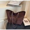 Bolso de Gamuza de Gran Capacidad Transfronterizo para Mujer, Versátil Otoño e Invierno 2026 Nuevo Bolso de Hombro Retro, Bolso Tote para Viajes Diarios